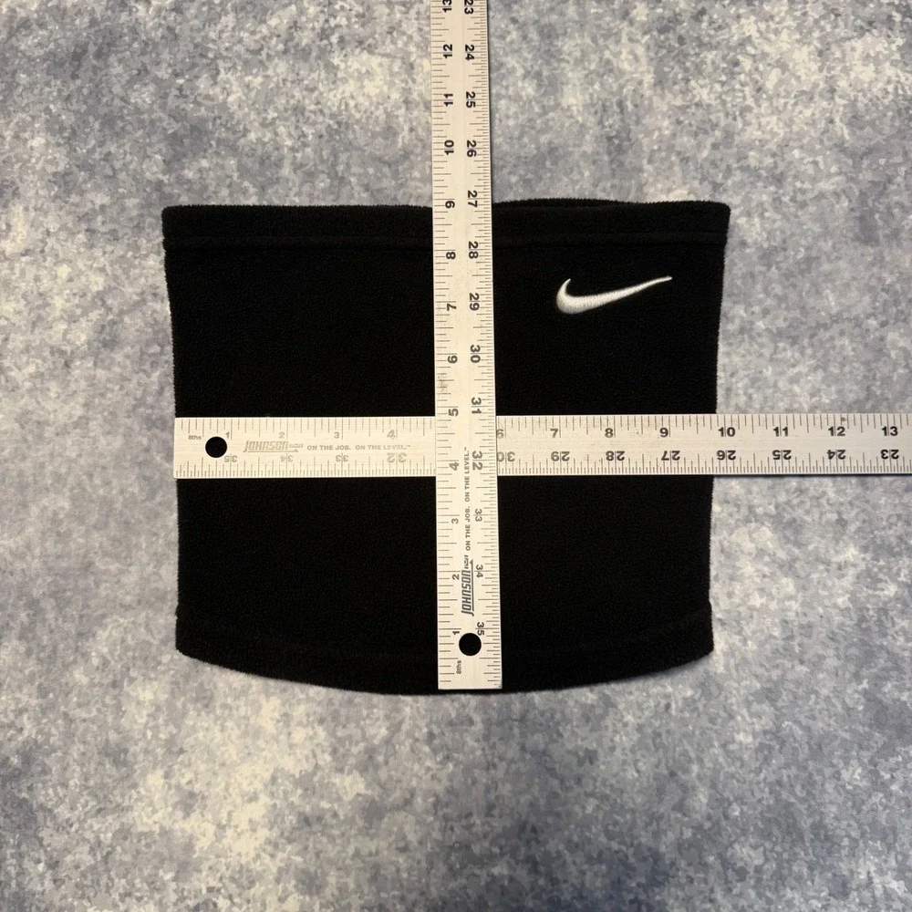 Nike Mens Fleece Neck Warmer Gaiter Black White Swoosh One Size